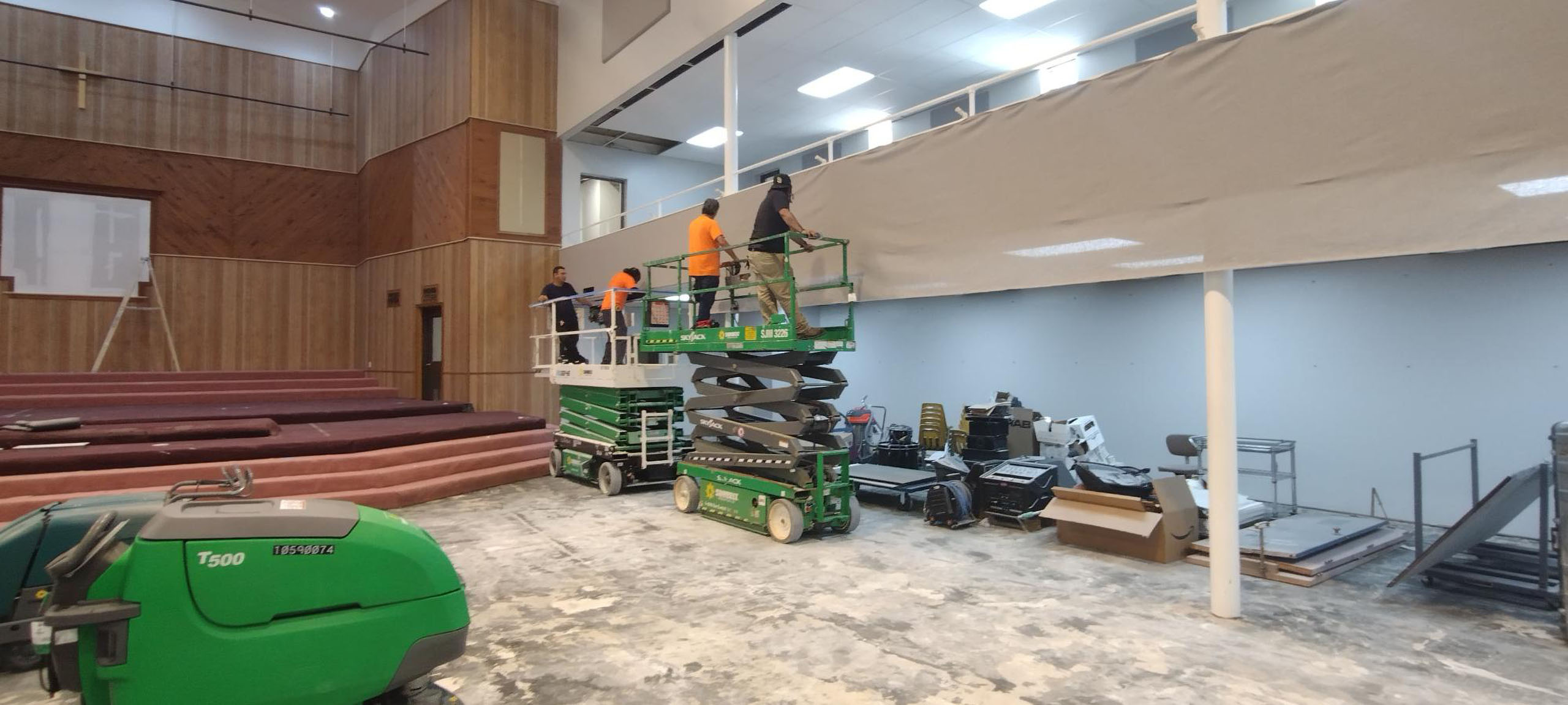 Our installers work on a Stretchwall installation